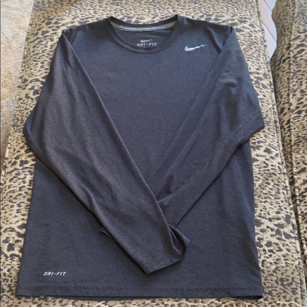 Nike legend ls grey dri-fit tee size small